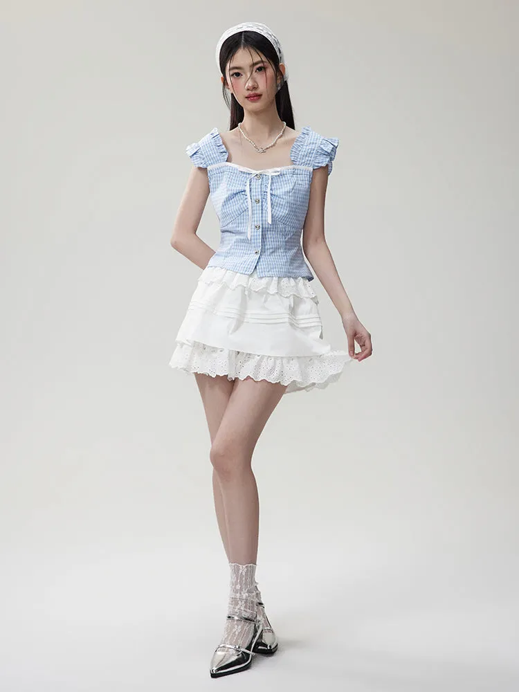 Lace Layered A-Line Mini Skirt NTO0081