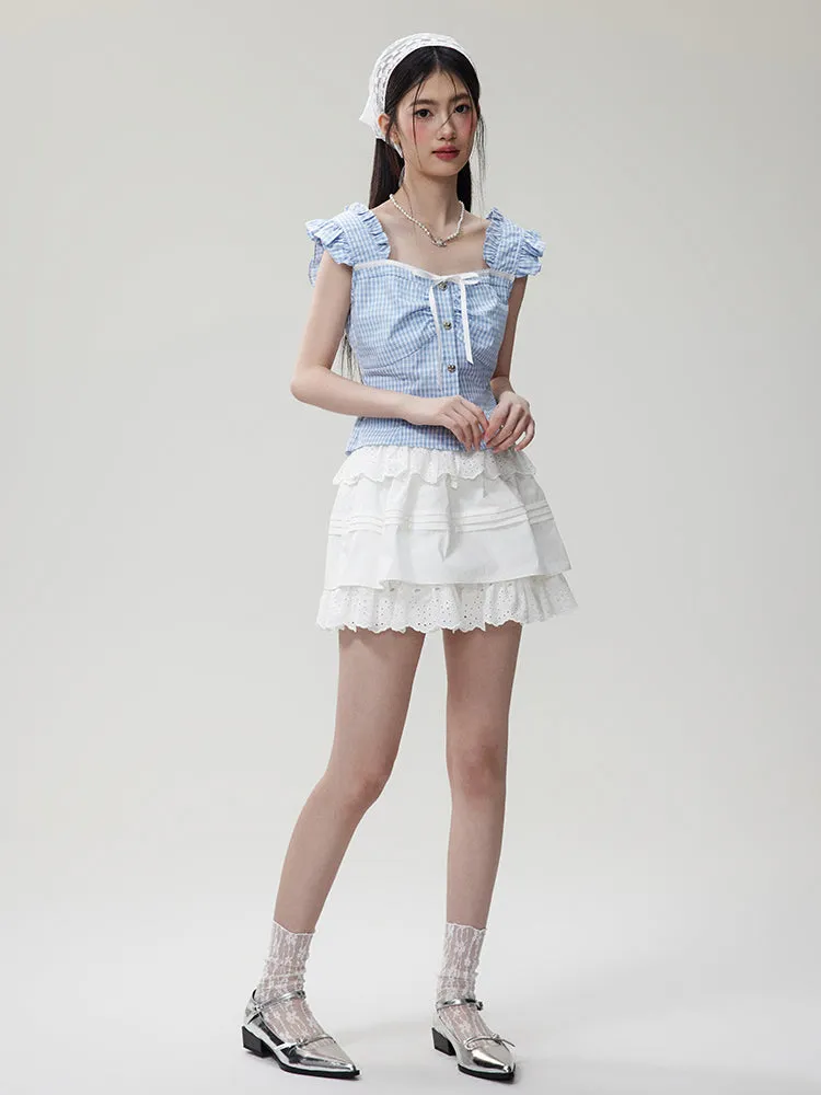 Lace Layered A-Line Mini Skirt NTO0081