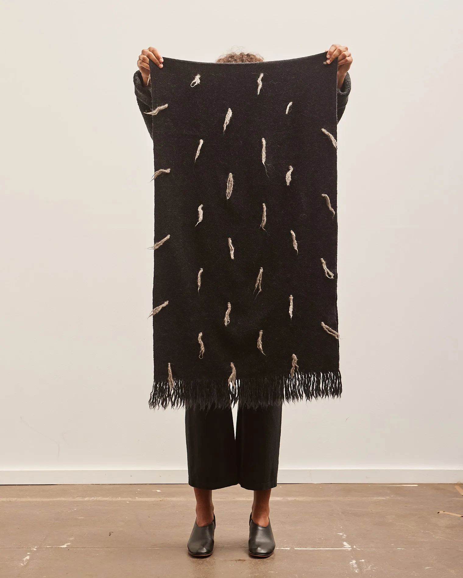 Lauren Manoogian Handwoven Tuft Wrap, Black Melange