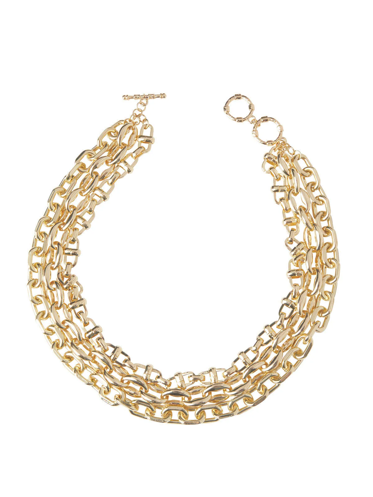 Layered Gold Chain Link Necklace