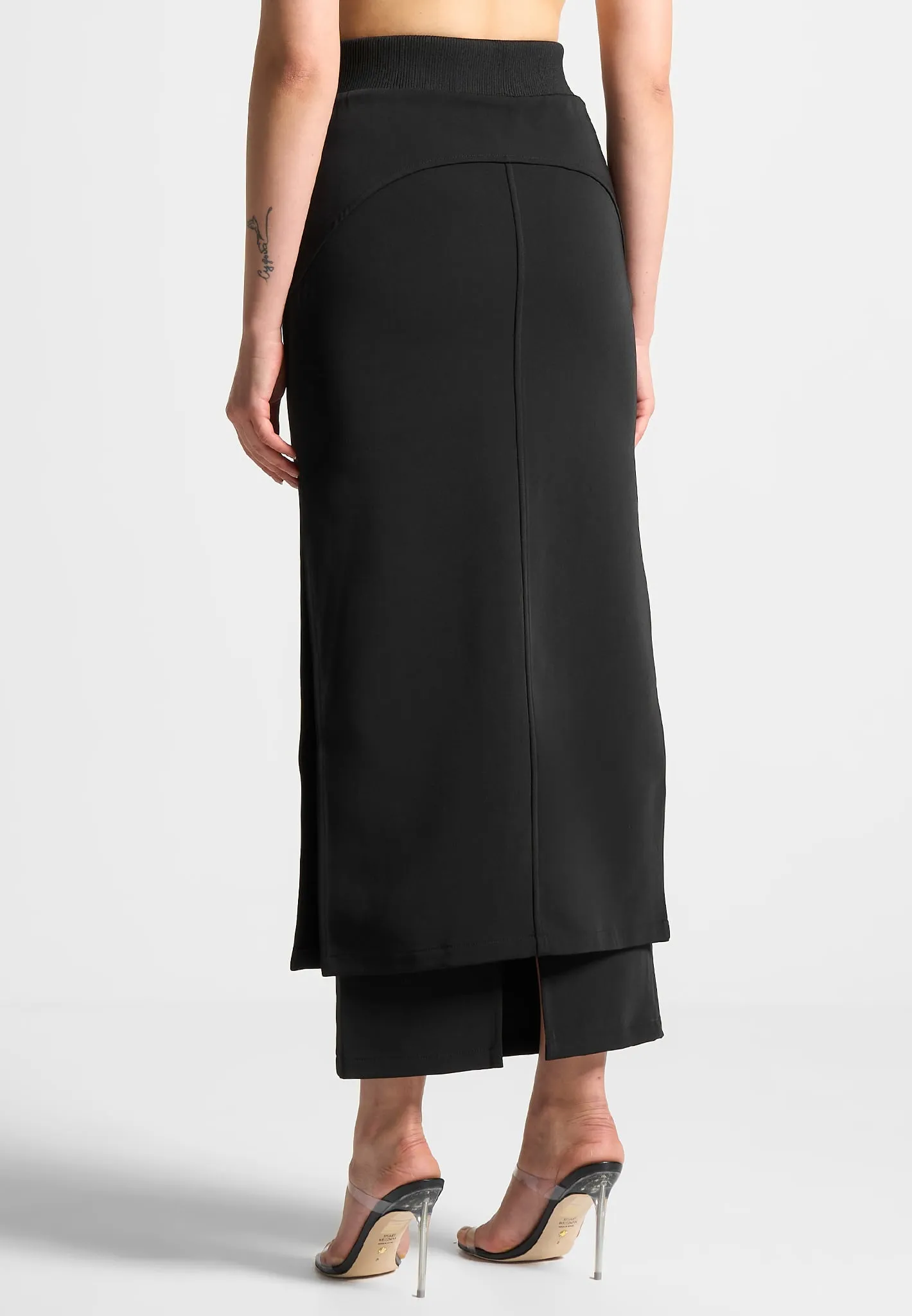 Layered Midaxi Skirt - Black