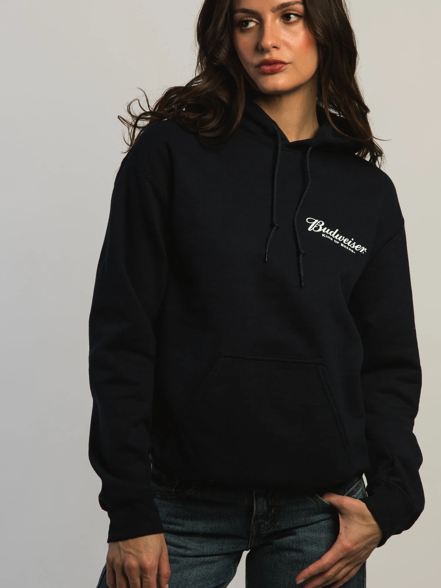 LICENSED BUDWEISER RETRO PULLOVER HOODIE