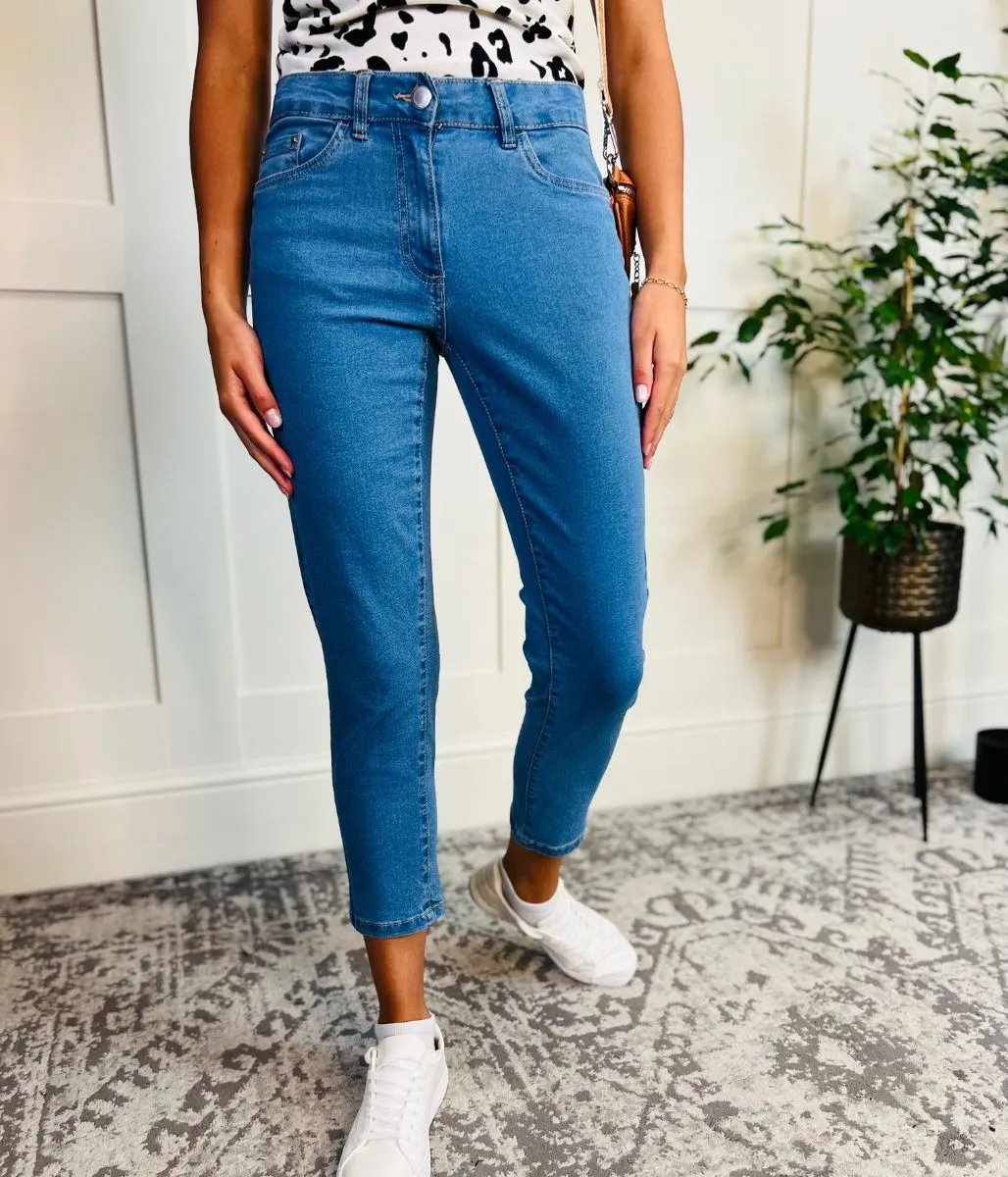 Light Blue Susie Slim Leg Crop Jean