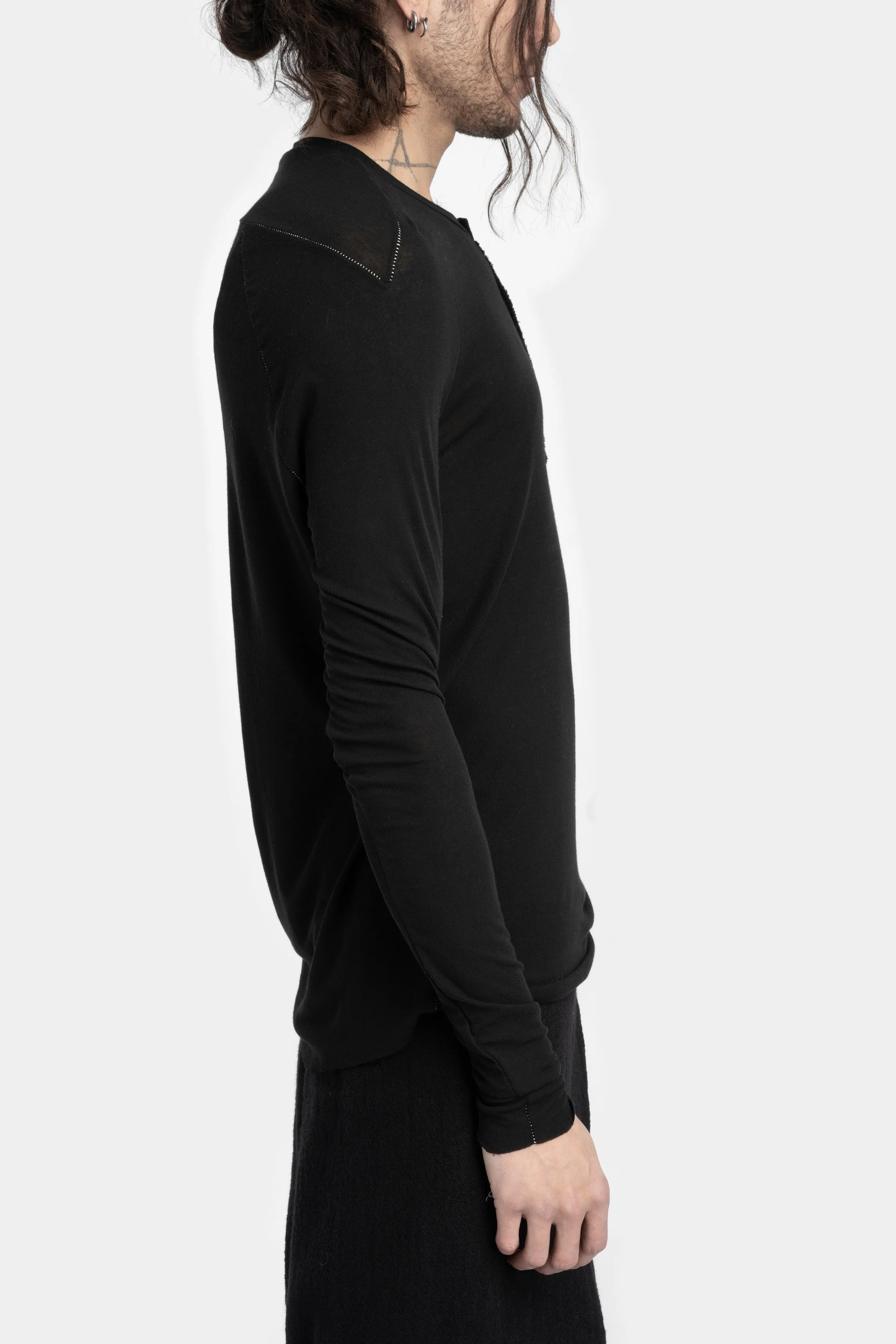 Lightweight wool / silk ls henley T-Shirt