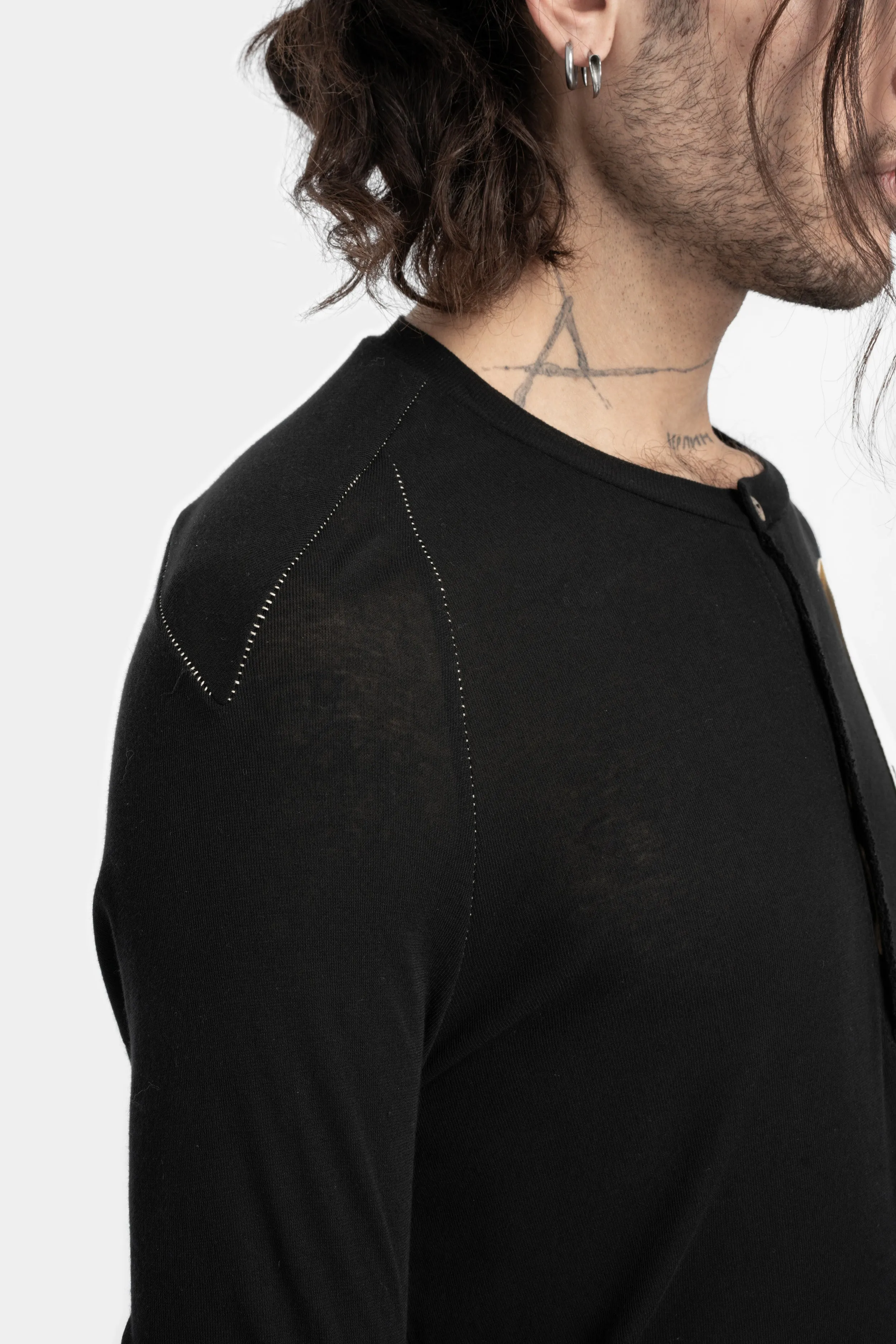 Lightweight wool / silk ls henley T-Shirt