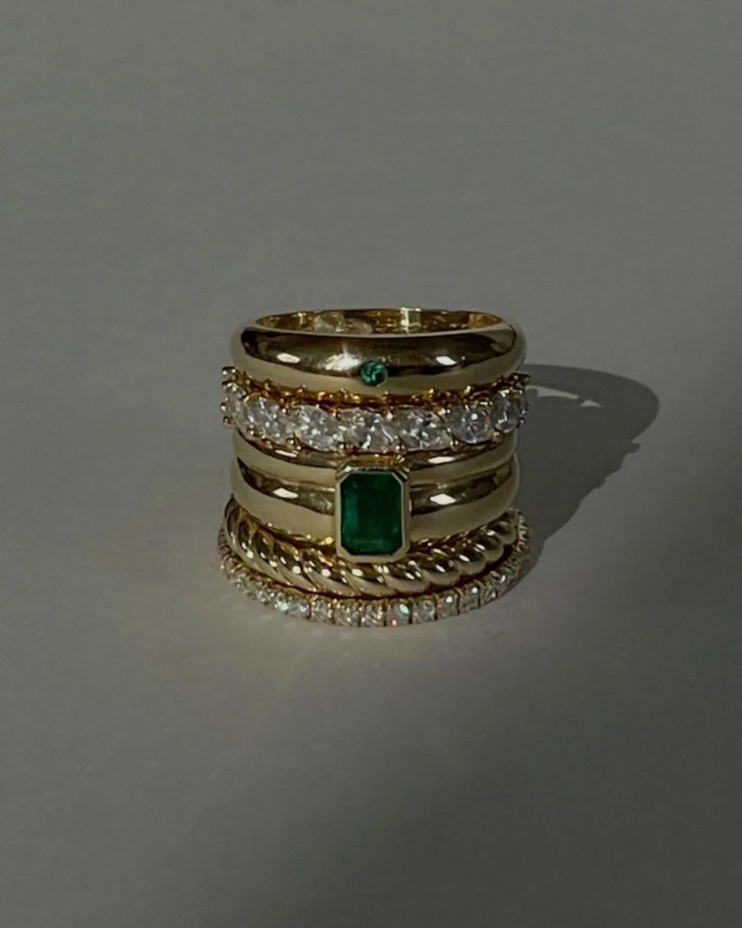 Luna Layered Ring Emerald