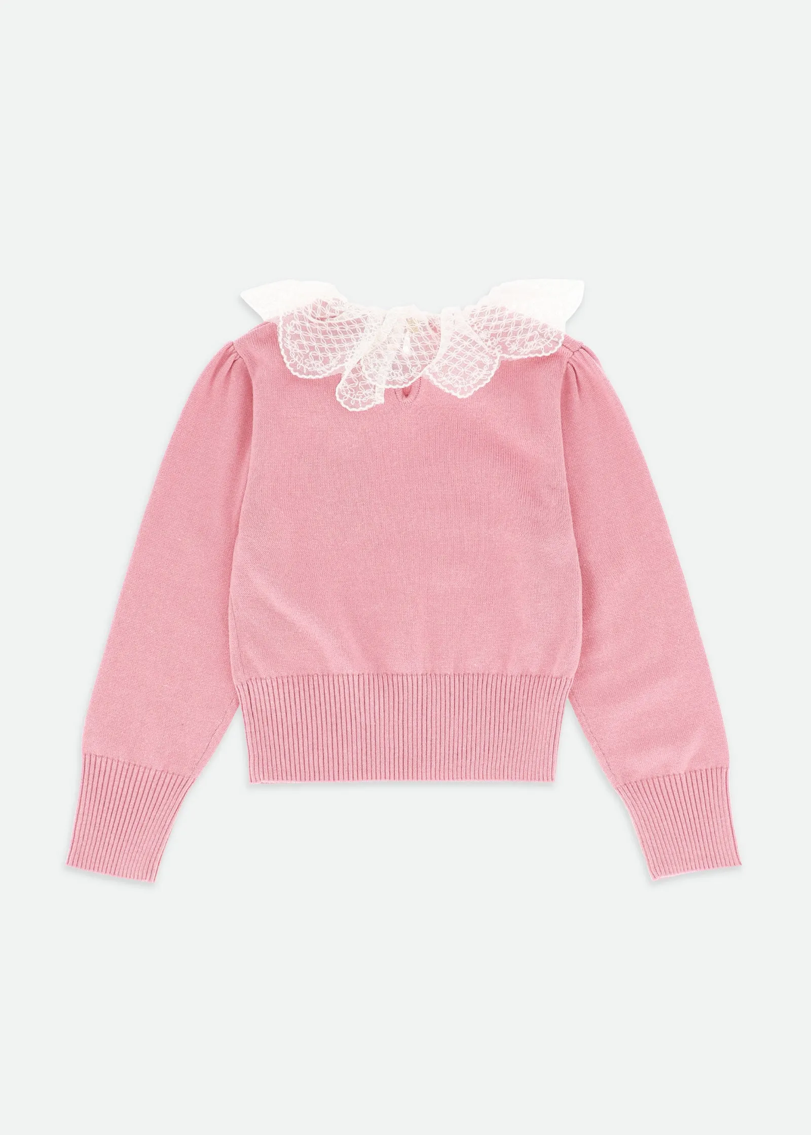 Meg Lace Collar Jumper Tea Rose