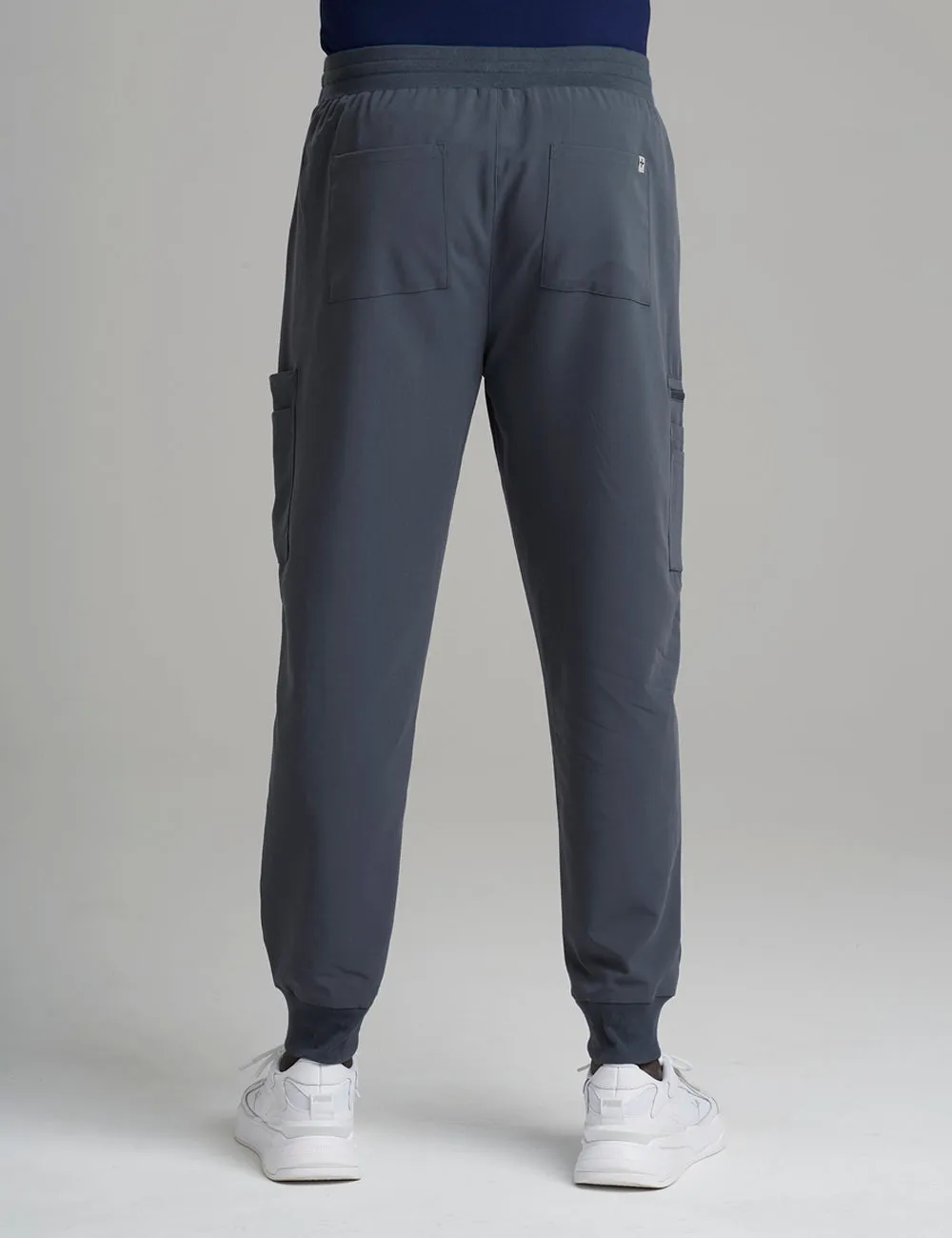 Mens 10-Pocket Jogger Scrub Pants - Pewter