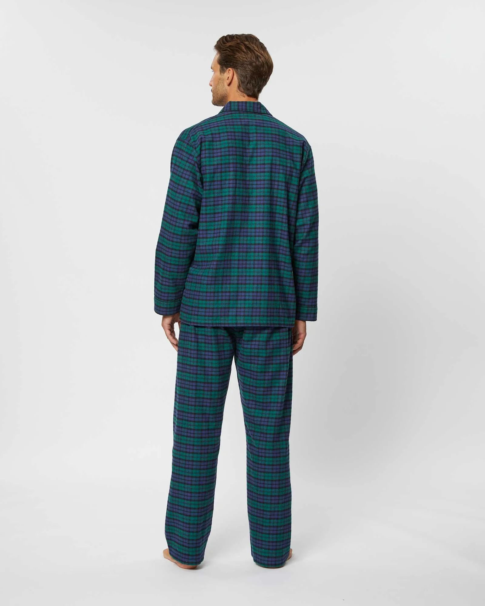 Men's Brushed Cotton Pyjamas - Litton Blackwatch Tartan