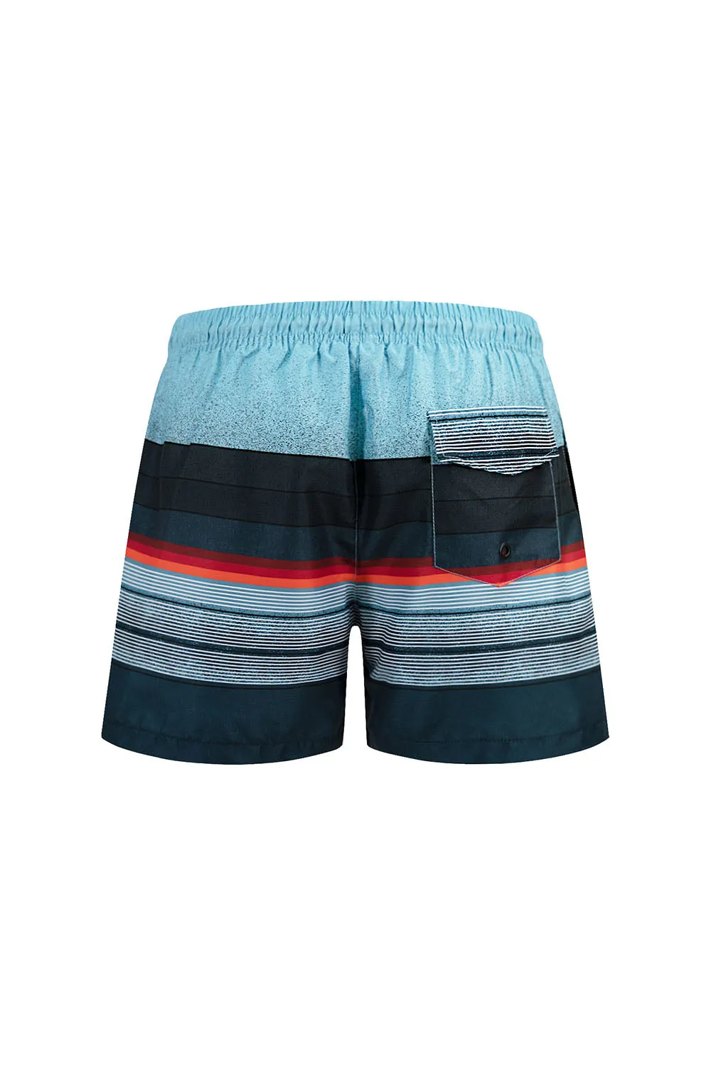 Men's Nylon Striped Summer Swim Shorts (Blue)