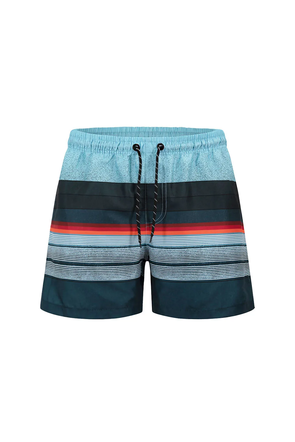 Men's Nylon Striped Summer Swim Shorts (Blue)