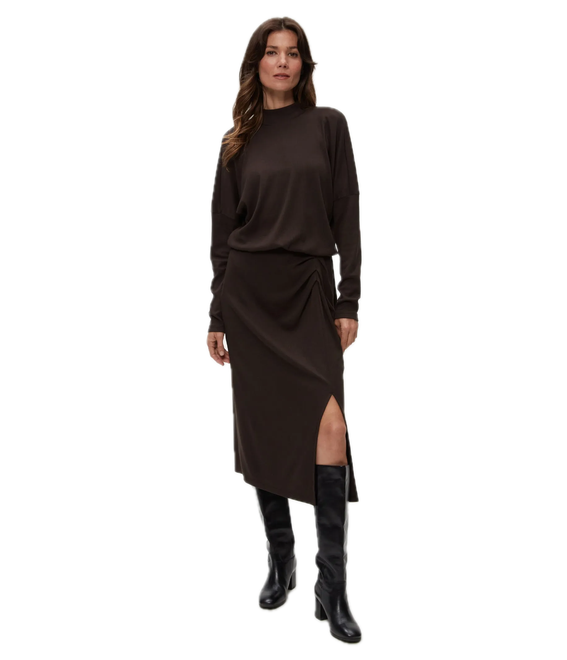 Michael Stars Lila Blouson Midi Dress in Java