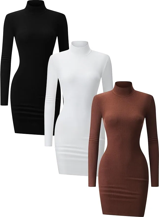 Mock Turtleneck Bodycon Mini Club Dress