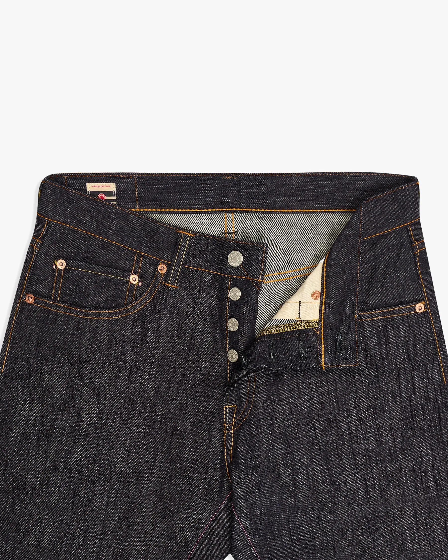 Momotaro 0405-V High Tapered Mens Jeans - 15.7oz Zimbabwe Cotton Selvedge Denim / Indigo