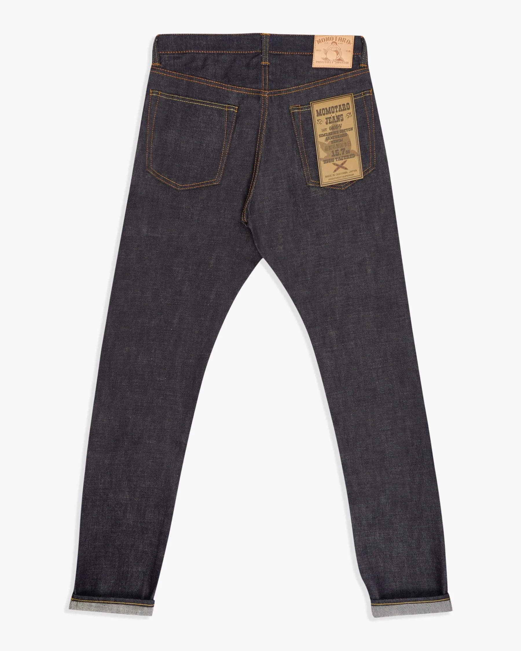 Momotaro 0405-V High Tapered Mens Jeans - 15.7oz Zimbabwe Cotton Selvedge Denim / Indigo