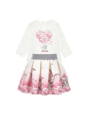 Monnalisa - Pink Dumbo Skirt Set