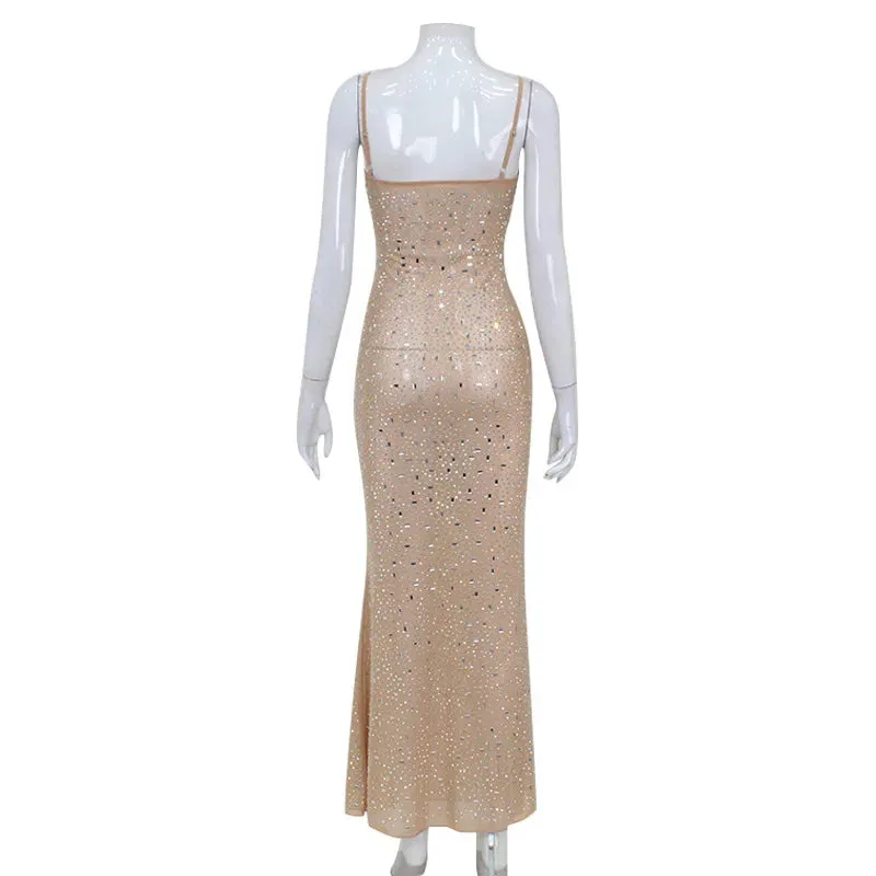 Mr. President- the Sheer Dew Drop Shimmering Column Dress