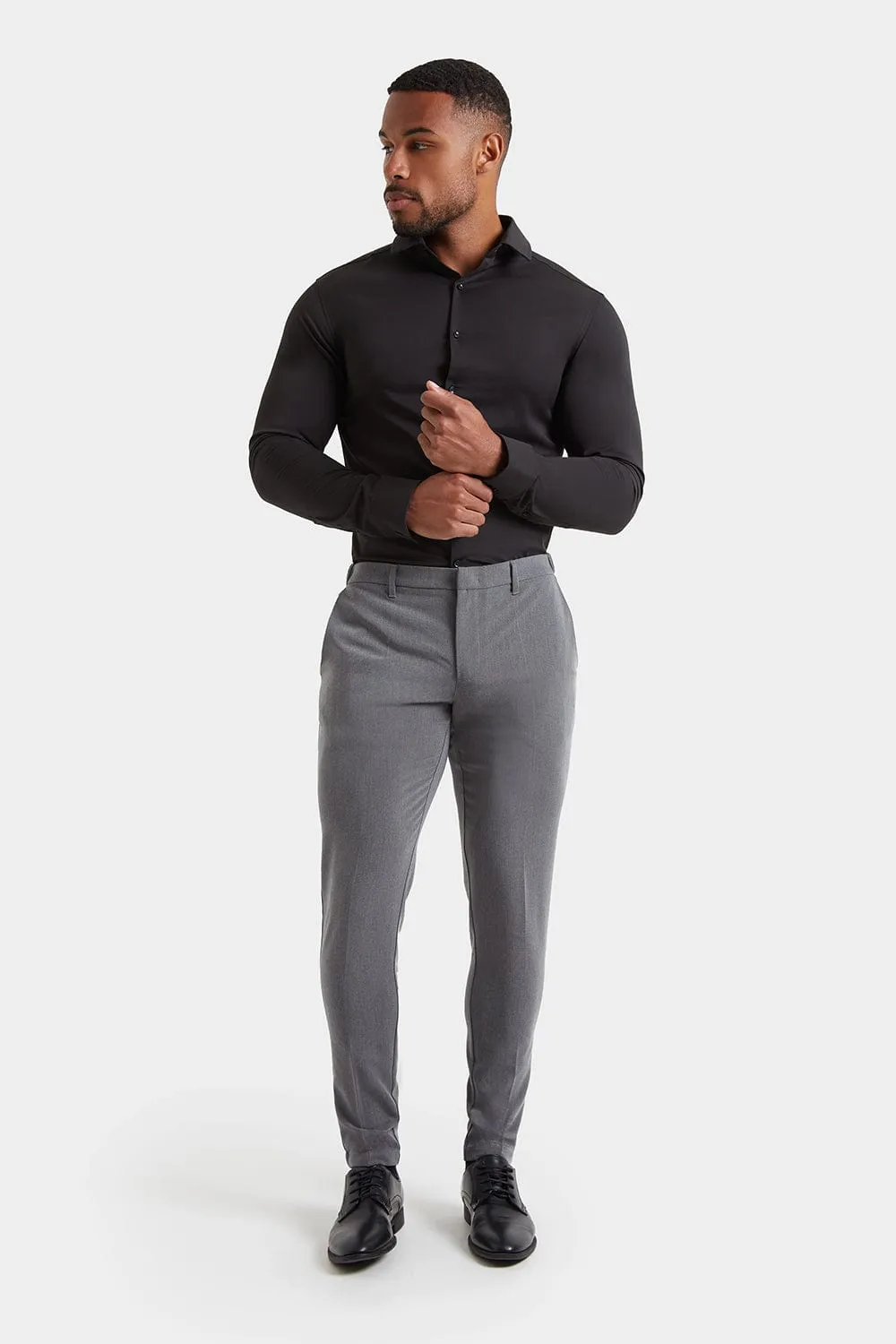 Muscle Fit Essential Trousers in Charcoal