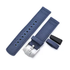 Navy Blue Quick Release Canvas Watch Strap, 22mm or 20mm