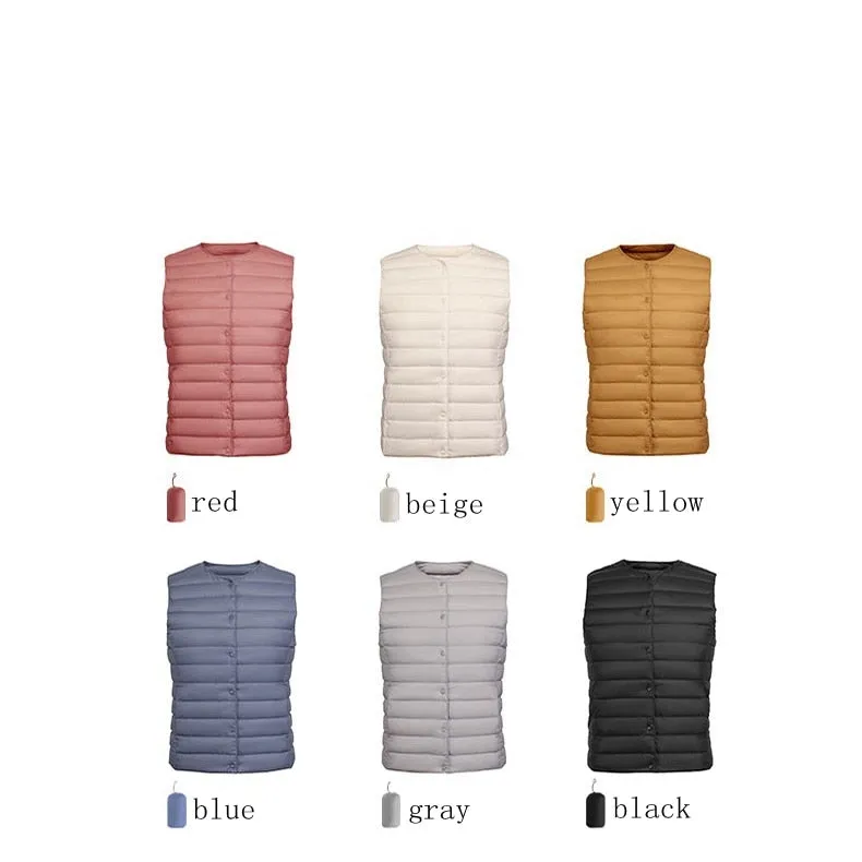 NewBang 90% Matt Fabric Women's Warm Vests Ultra Light Down Vest Women Two Ways Waistcoat Portable Warm Sleeveless Winter Liner