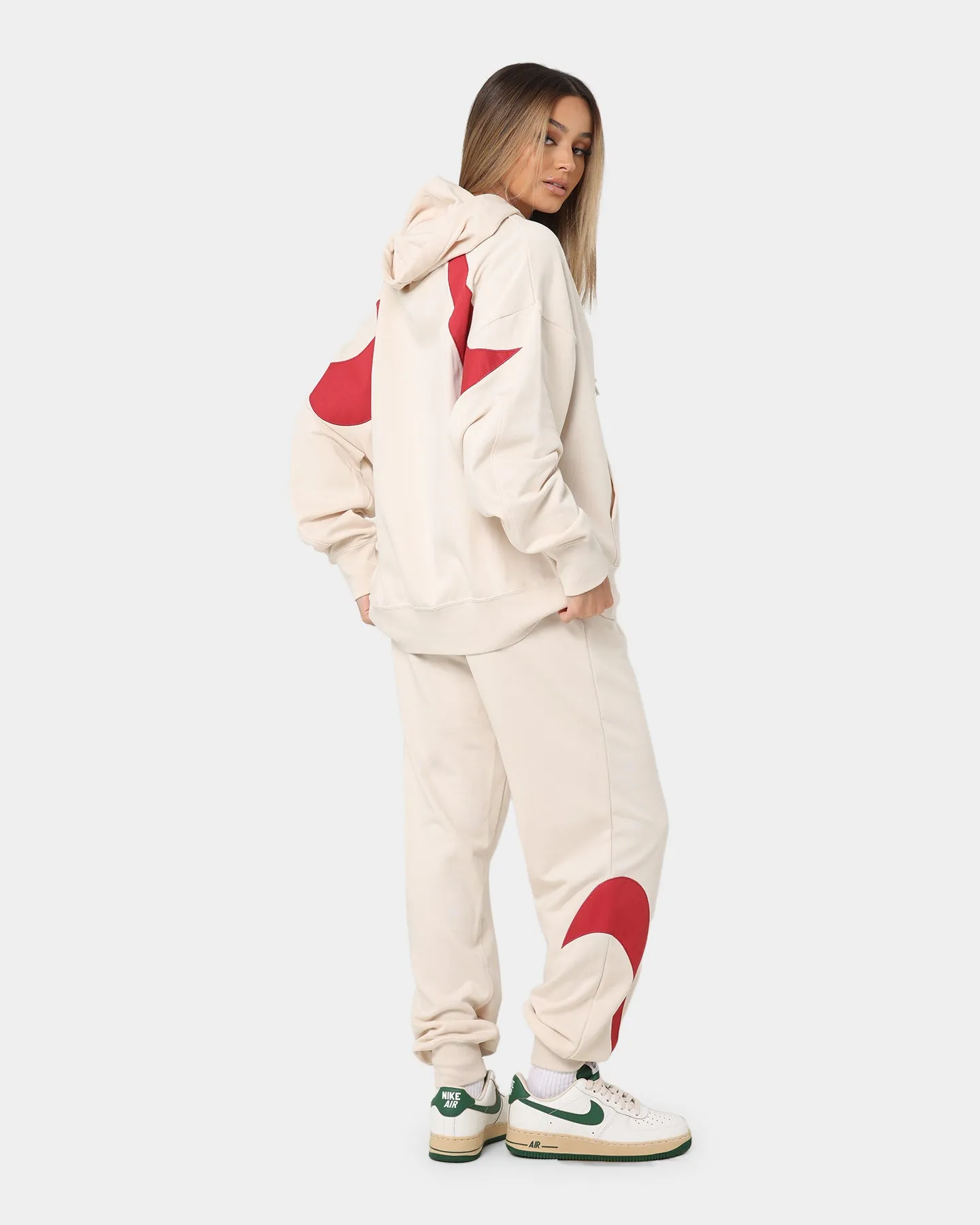 Nike Women's Nike Sportswear Circa 50 Fleece Hoodie Pearl White/Sierra Red