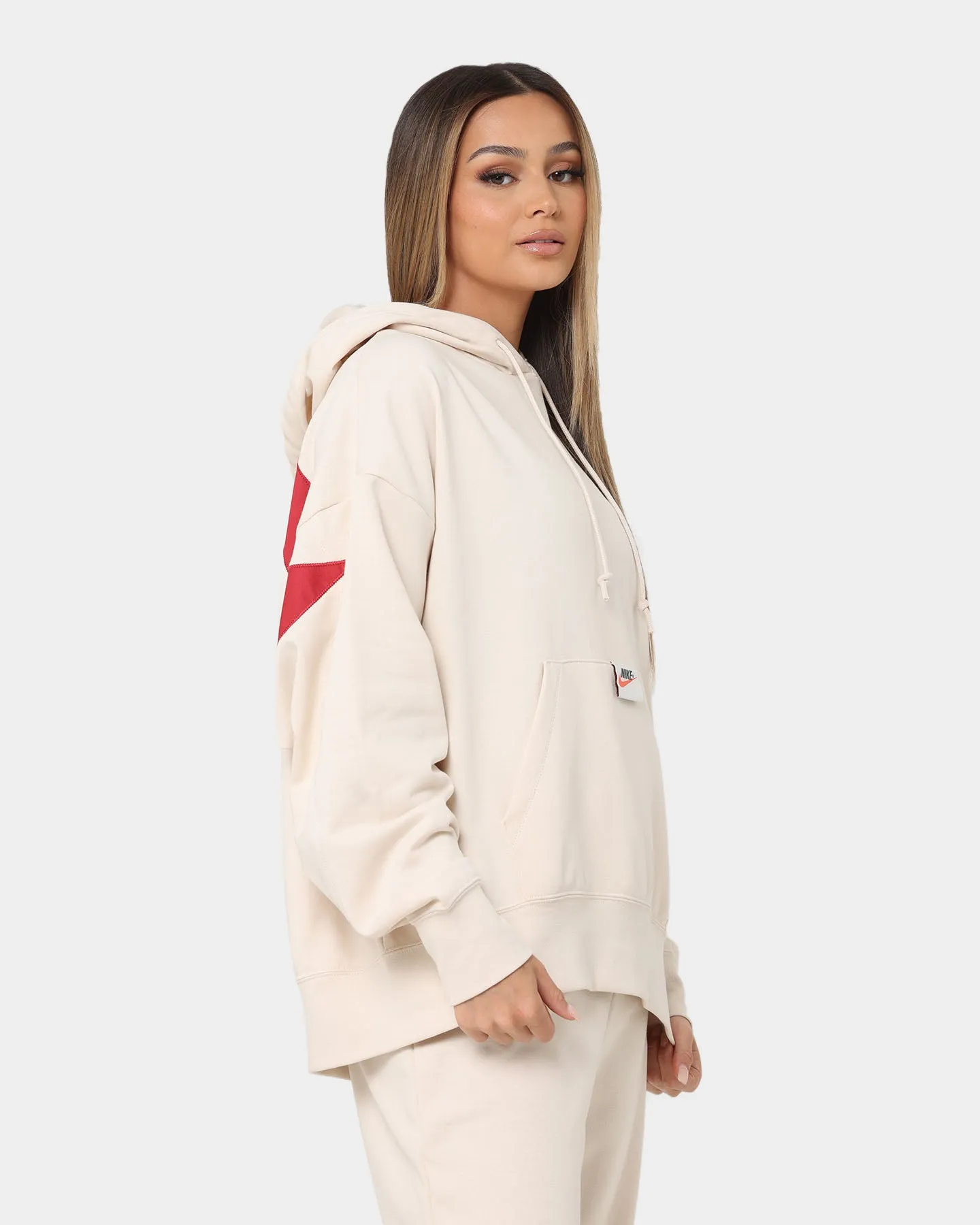 Nike Women's Nike Sportswear Circa 50 Fleece Hoodie Pearl White/Sierra Red