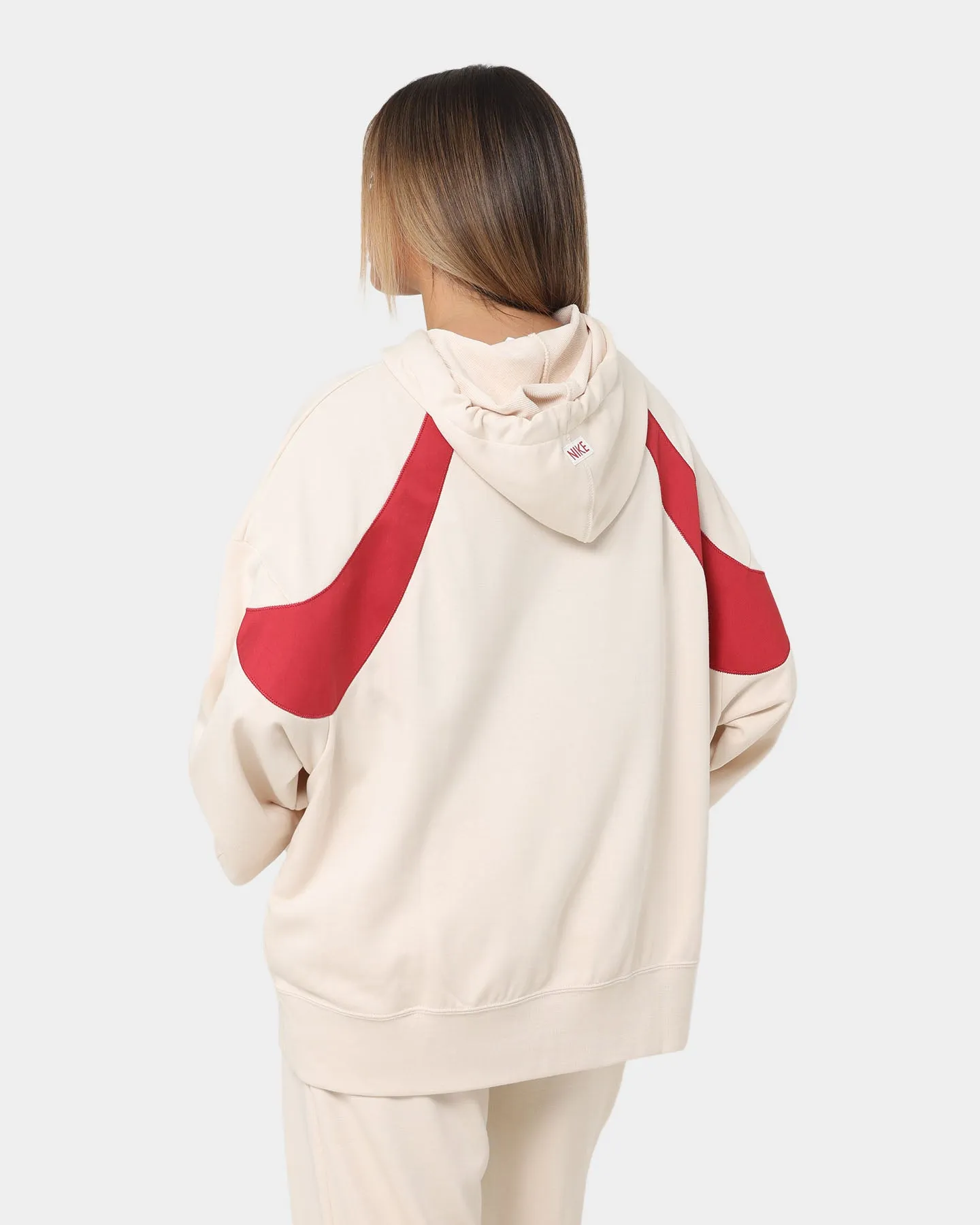 Nike Women's Nike Sportswear Circa 50 Fleece Hoodie Pearl White/Sierra Red