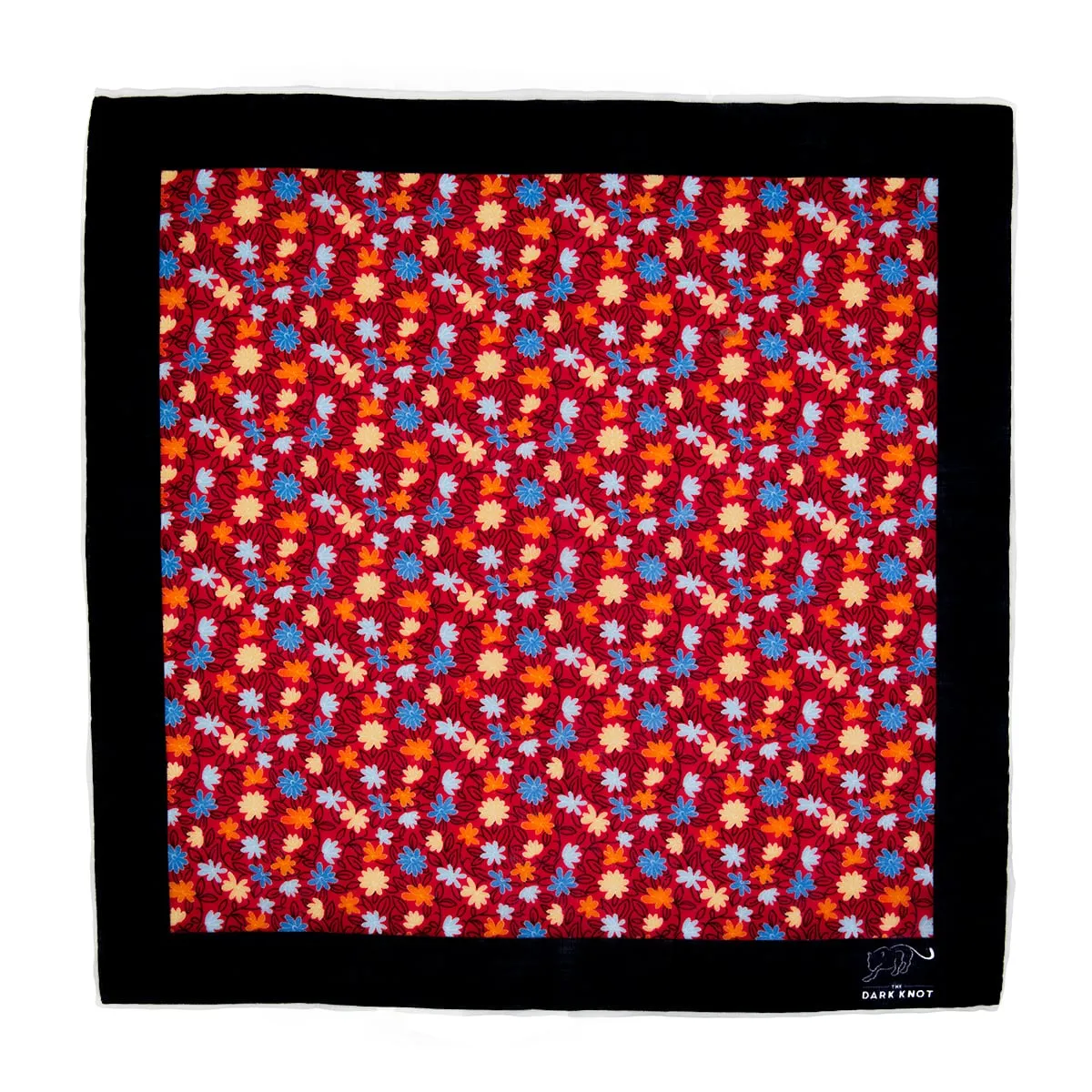 Norwalk Floral Linen Pocket Square, Red / Blue / Yellow