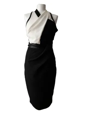 Novo London Monochrome Halter Neck Bodycon Dress Contrast Sizes 8, 10, 12