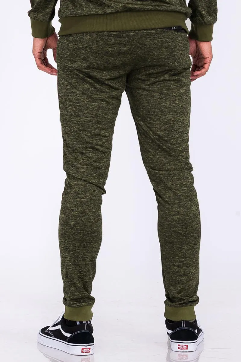 Olive Marbled Light Weight Active Joggers