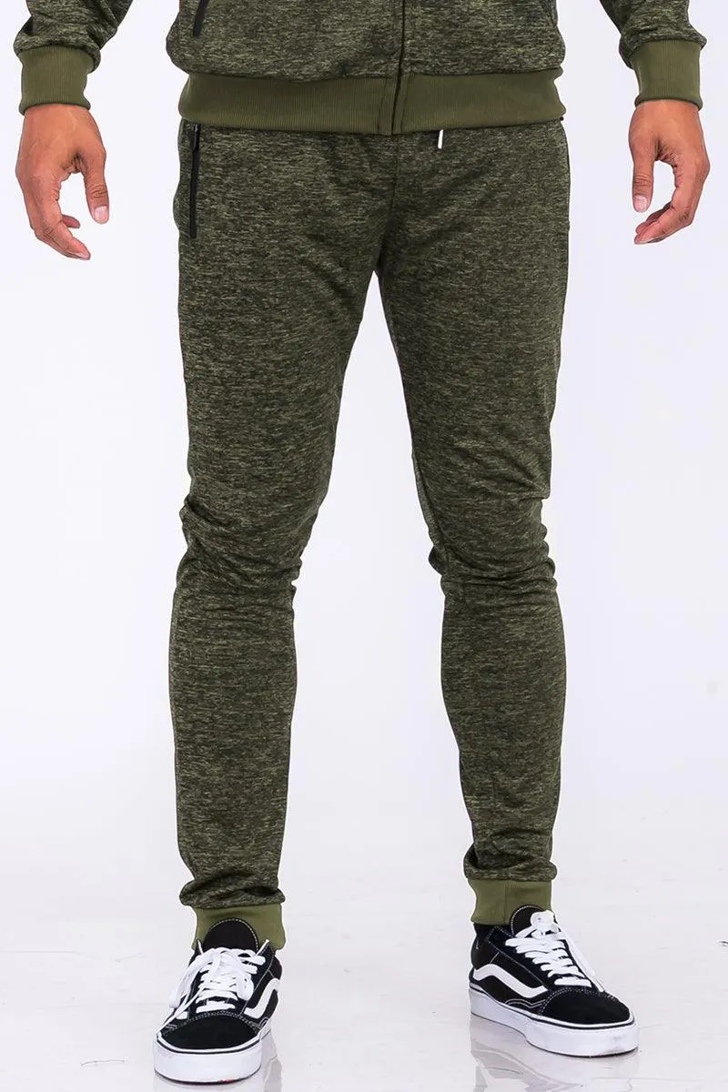 Olive Marbled Light Weight Active Joggers