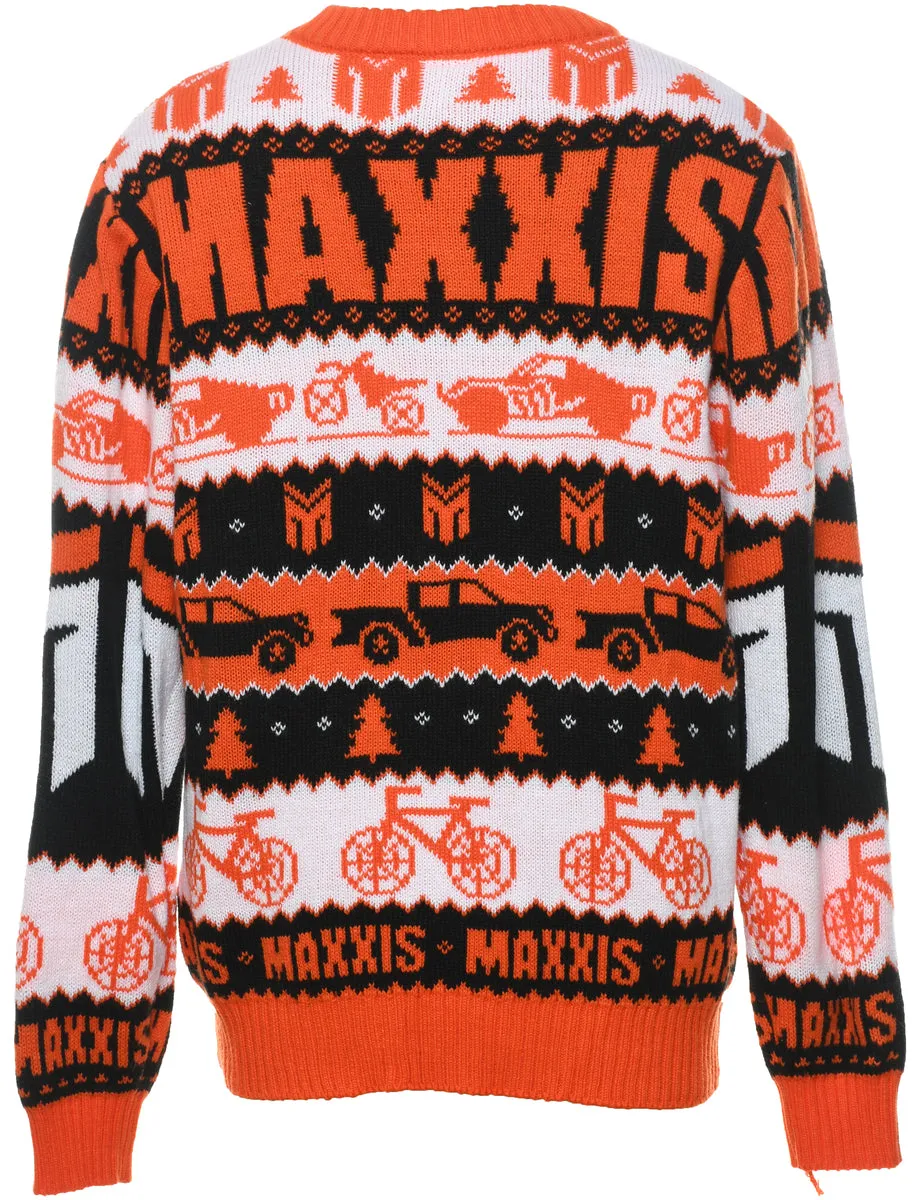 Orange & Black Vehicle Design Jumper - M