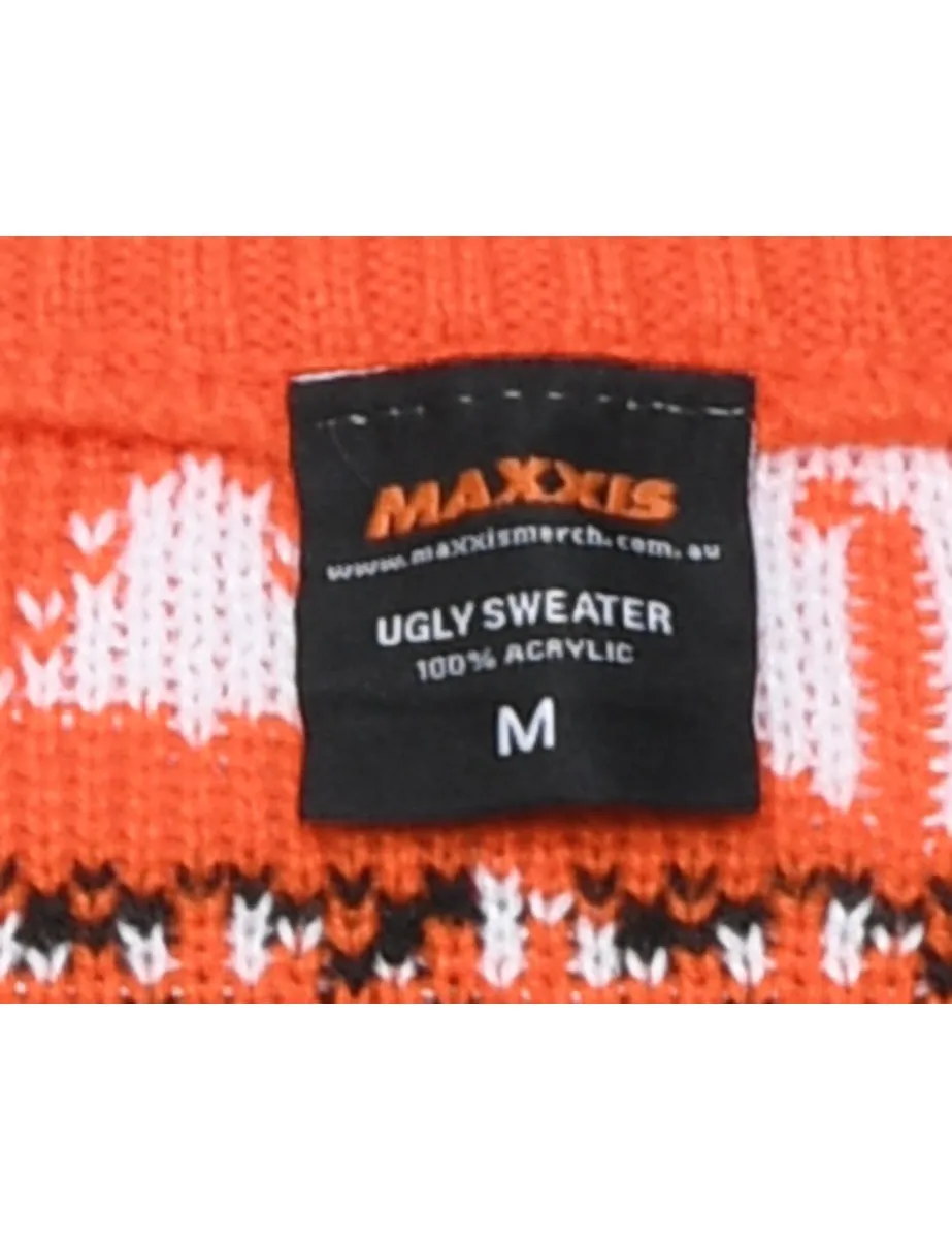 Orange & Black Vehicle Design Jumper - M