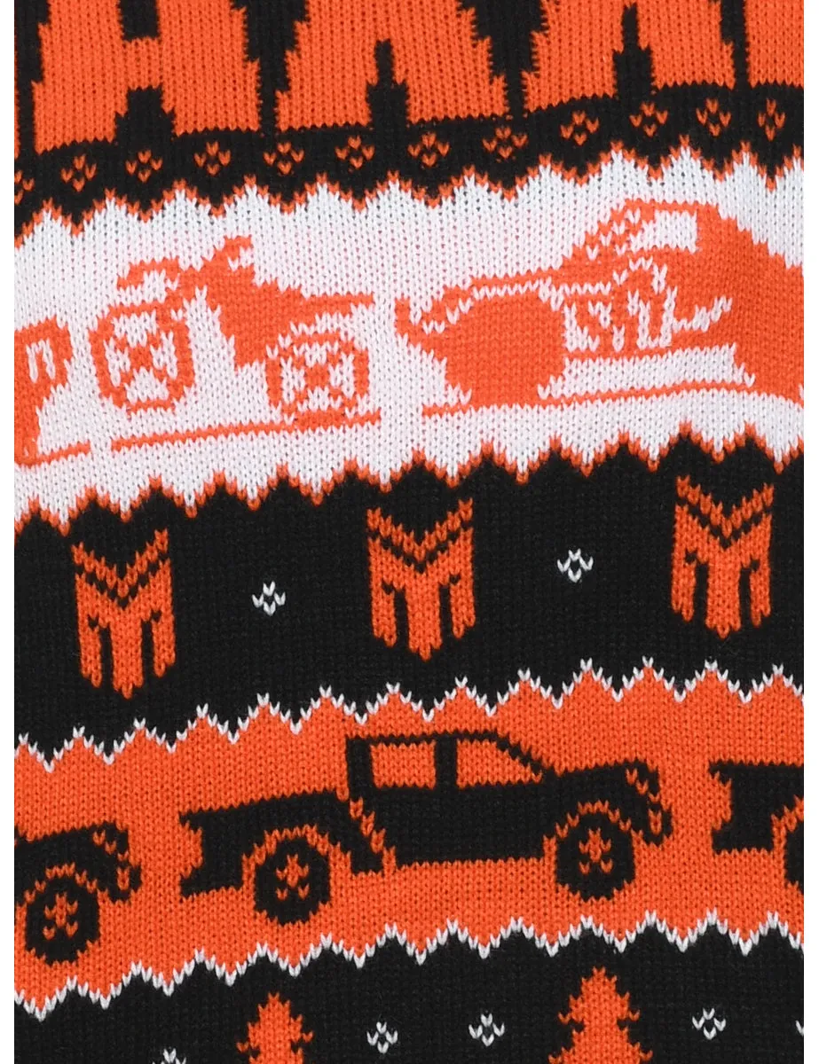 Orange & Black Vehicle Design Jumper - M