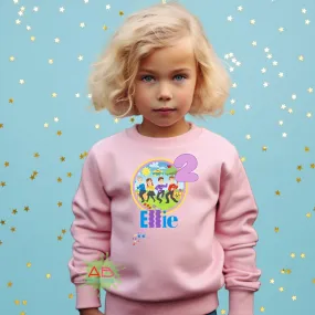 Personalised Jumper for Girls: Wiggles Birthday Sweatshirt  - any name and age