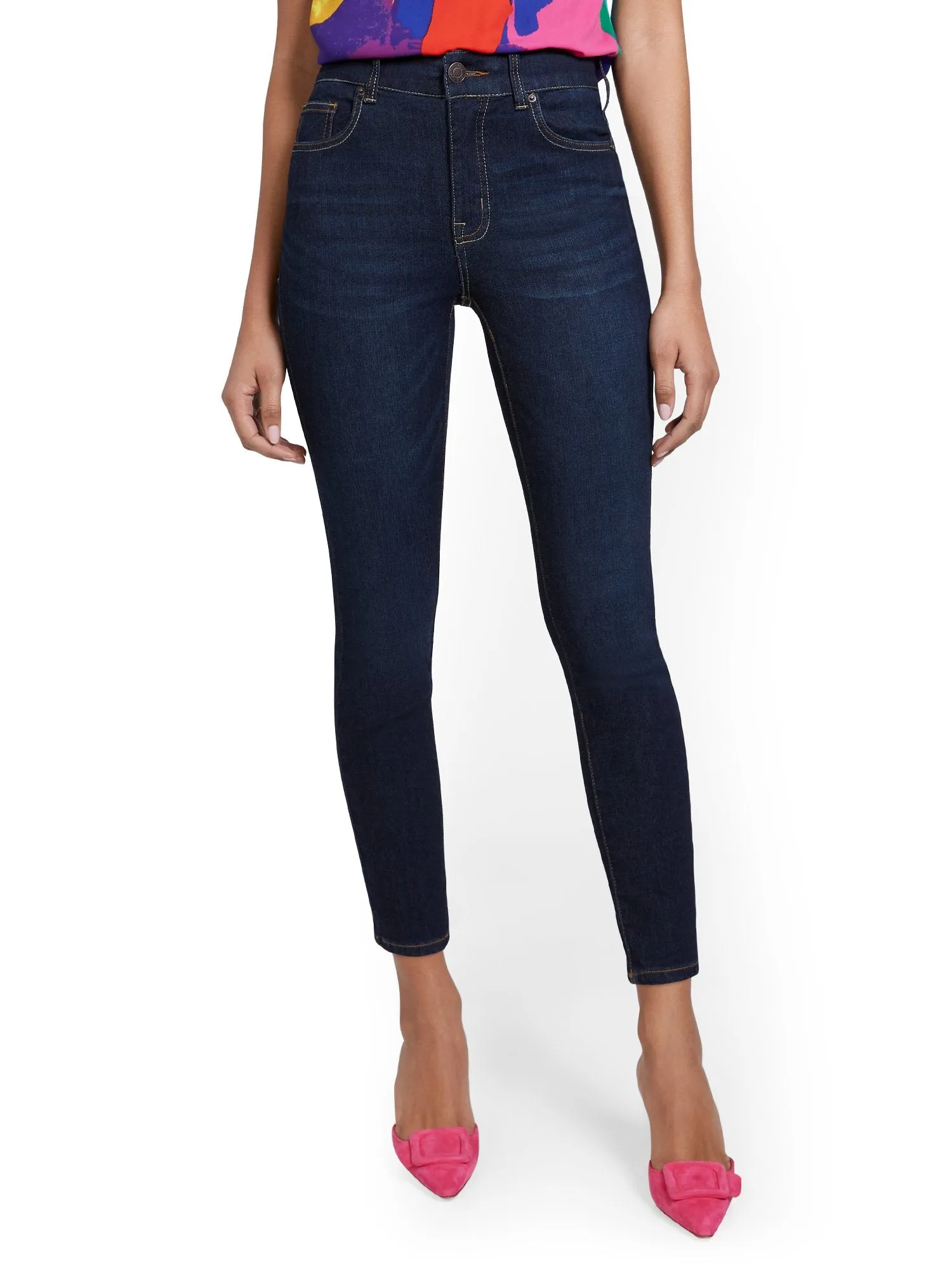 Petite Mya Curvy Super High-Waisted Sculpting No Gap Super-Skinny Ankle Jeans