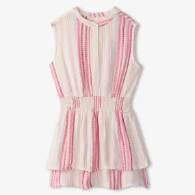 Pink Ribbon Smocked Waist Dress