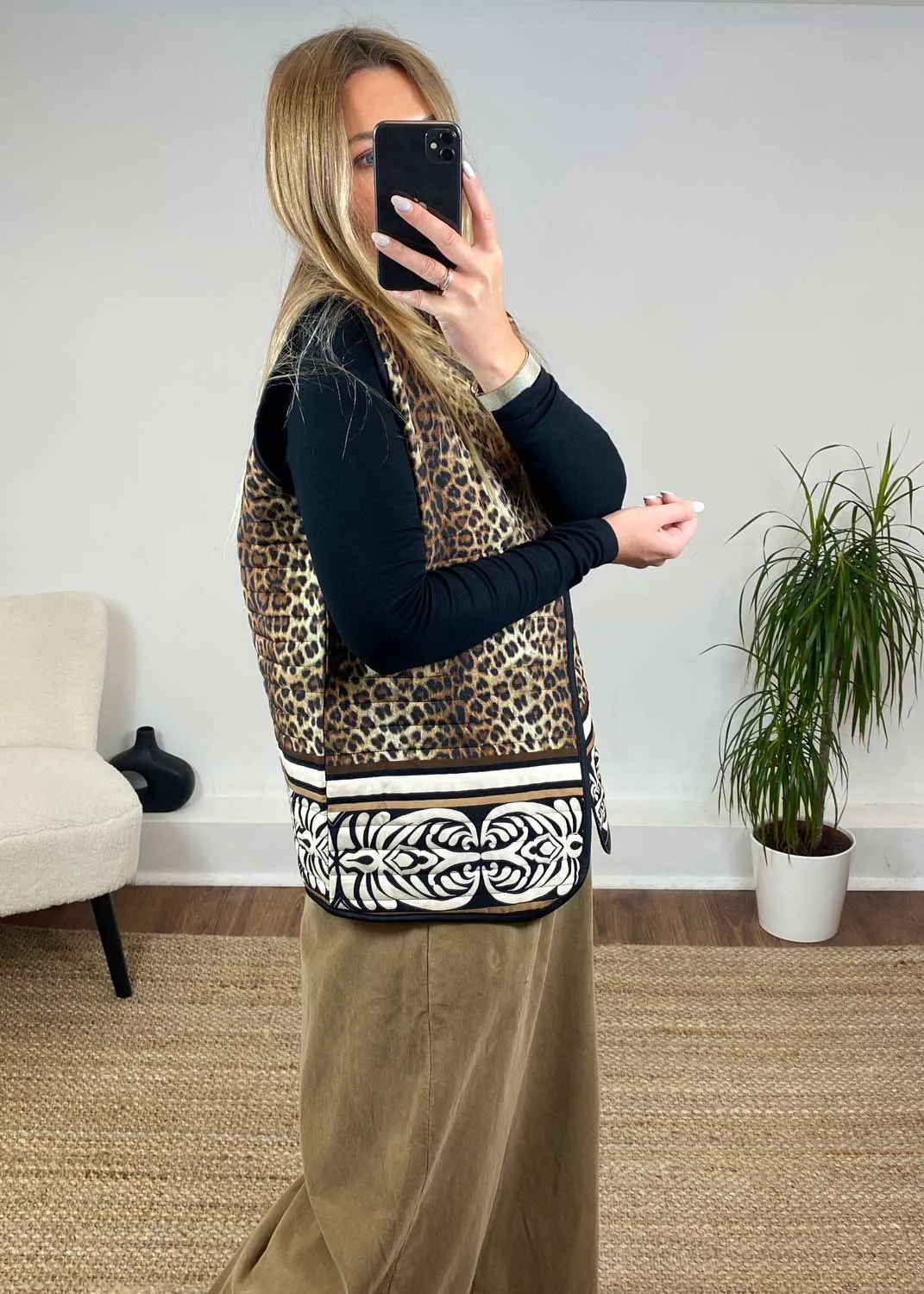 Purdy Leopard Folk Gilet