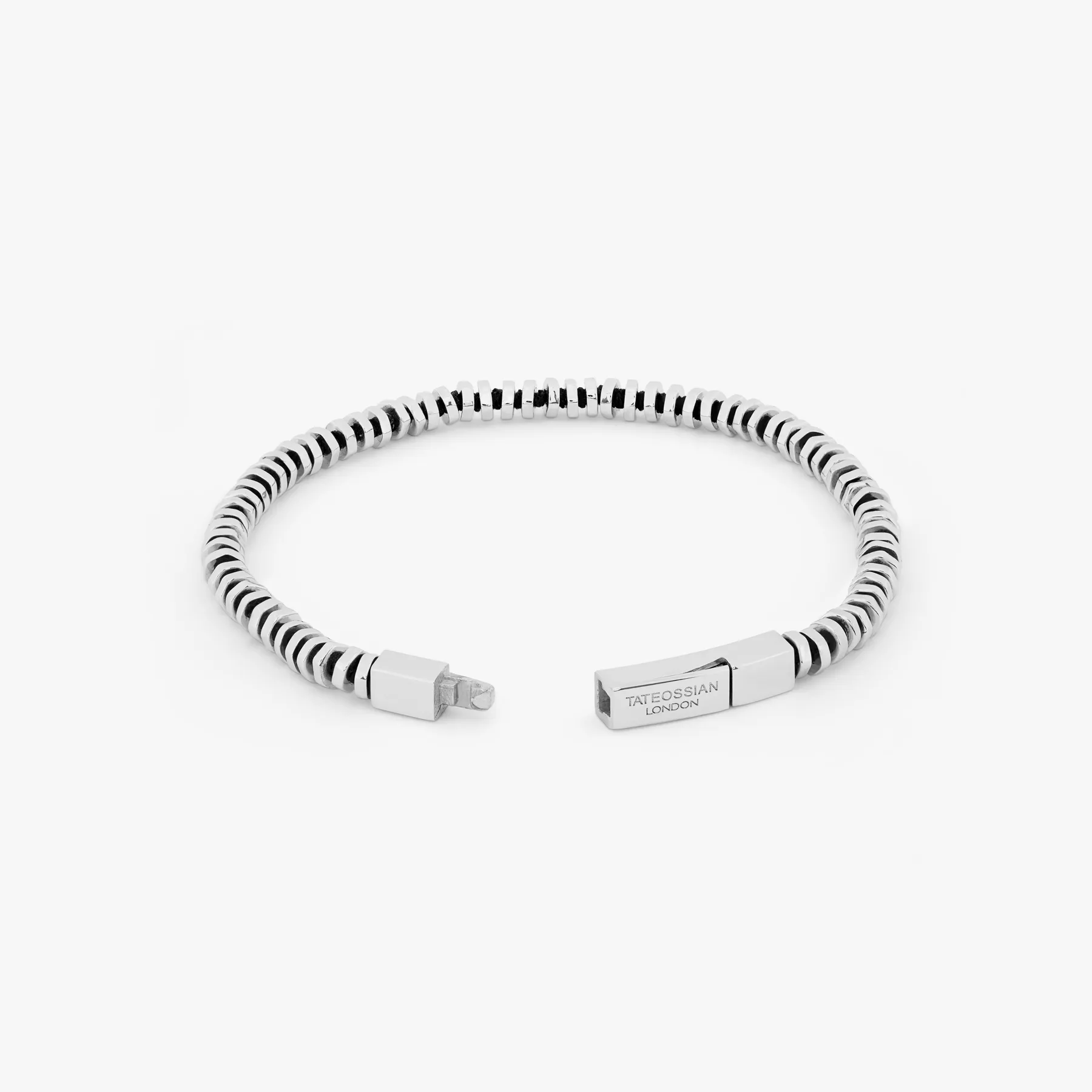 Pure Thread bracelet with black macrame in sterling silver