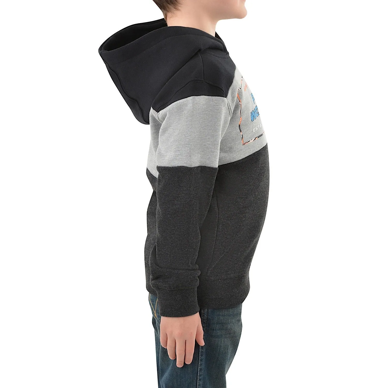 Pure Western Boy's Watson Pullover Hoodie-Black/Charcoal