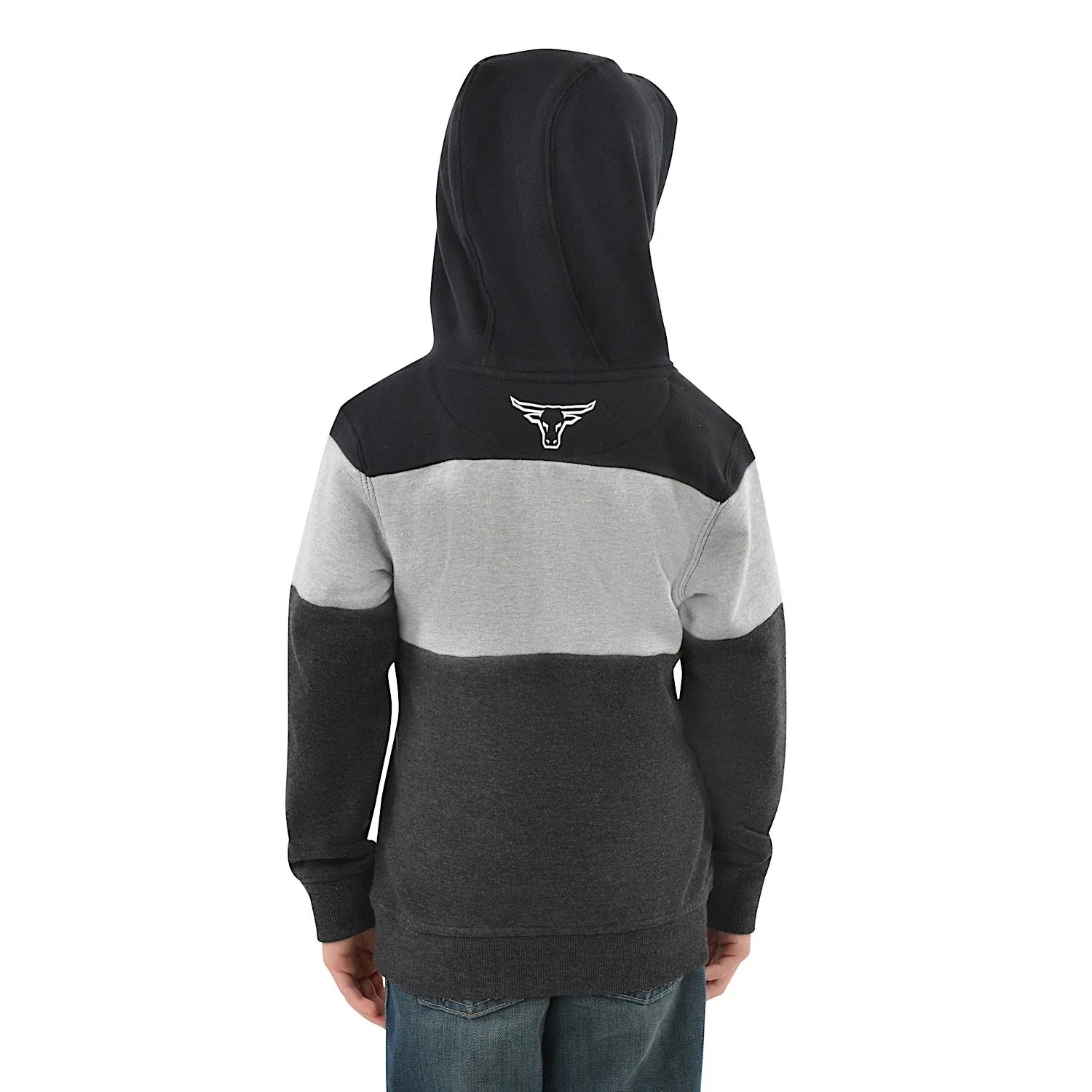 Pure Western Boy's Watson Pullover Hoodie-Black/Charcoal