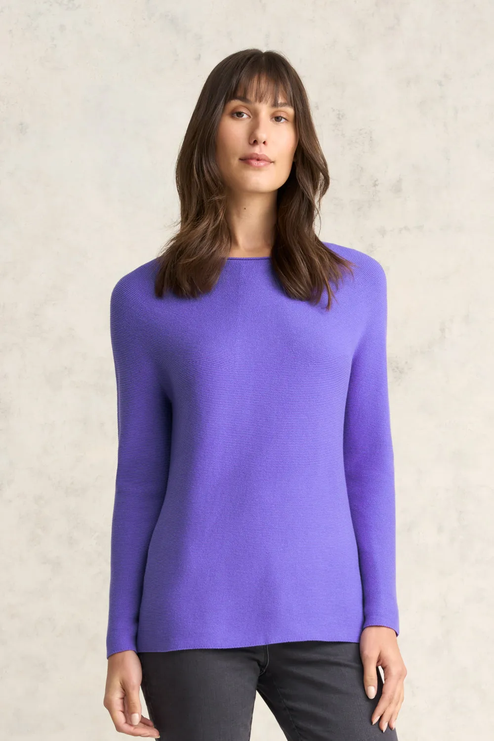 Purl Cotton Jumper - Purple Iris