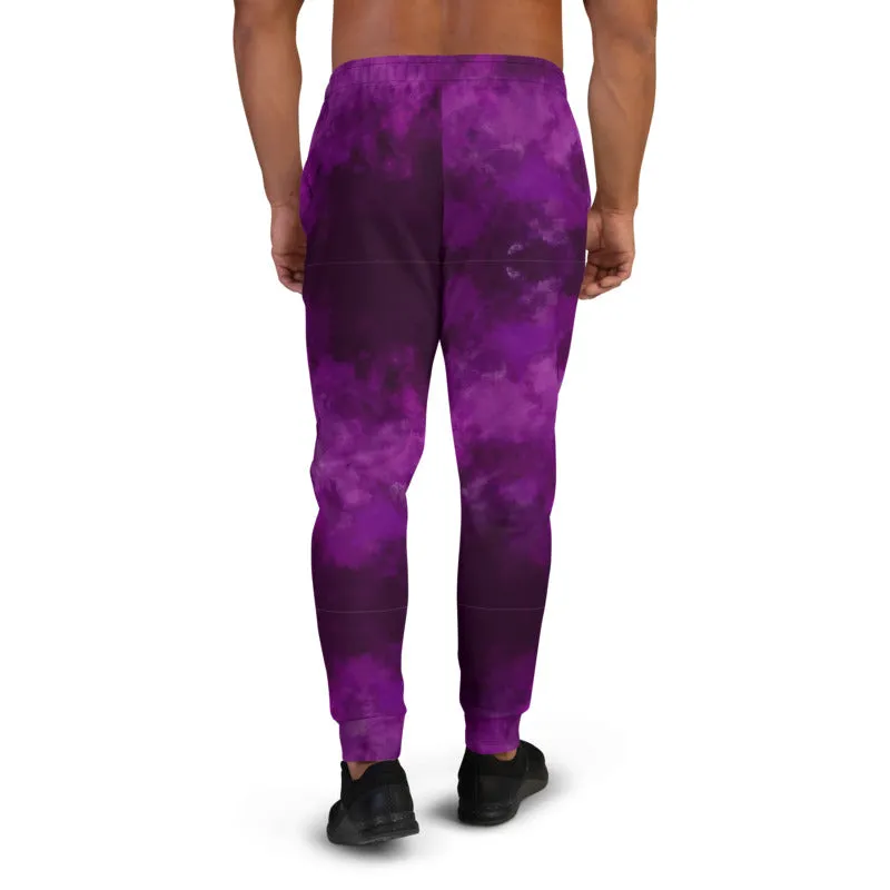 Purple Abstract Men's Joggers, Soft Premium Quality Best Sweatpants For Men-Made in EU