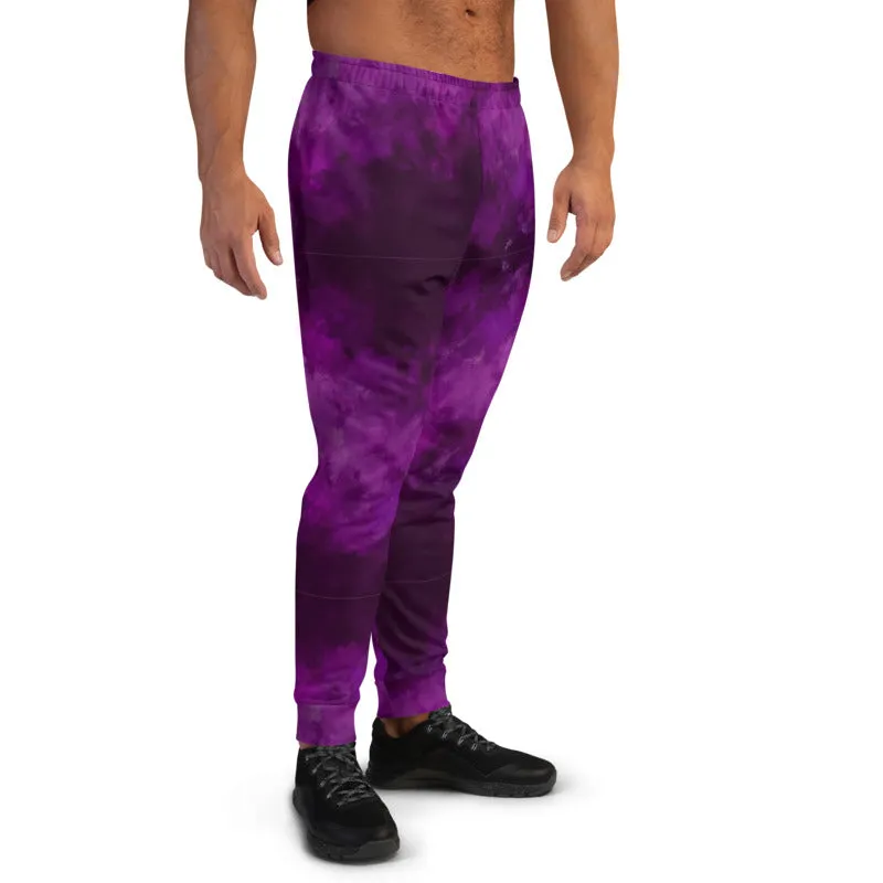 Purple Abstract Men's Joggers, Soft Premium Quality Best Sweatpants For Men-Made in EU