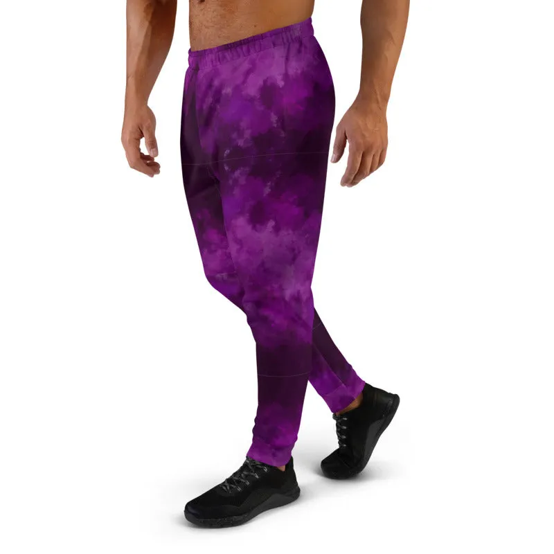 Purple Abstract Men's Joggers, Soft Premium Quality Best Sweatpants For Men-Made in EU