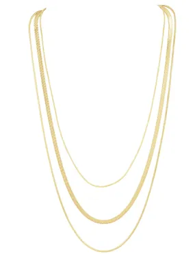 Rio Multi Chain Necklace, Gold Plated