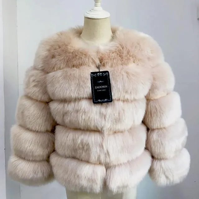 S-3XL Winter Mink Fur Fashion Women Coat