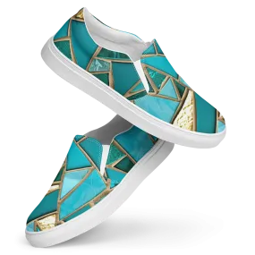 Sea Glass Beach Slip On Shoes For Women Bright Boho Sneakers