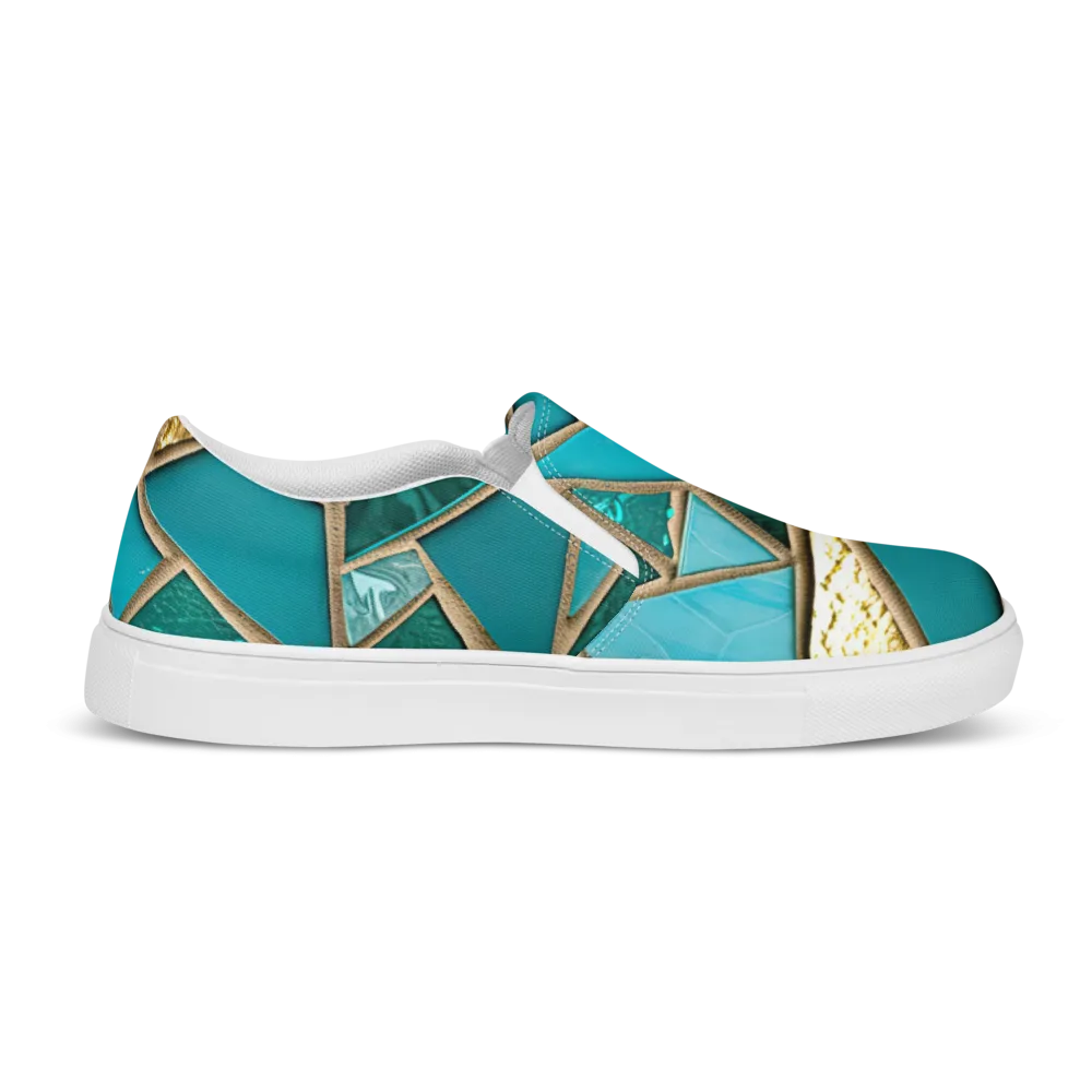 Sea Glass Beach Slip On Shoes For Women Bright Boho Sneakers