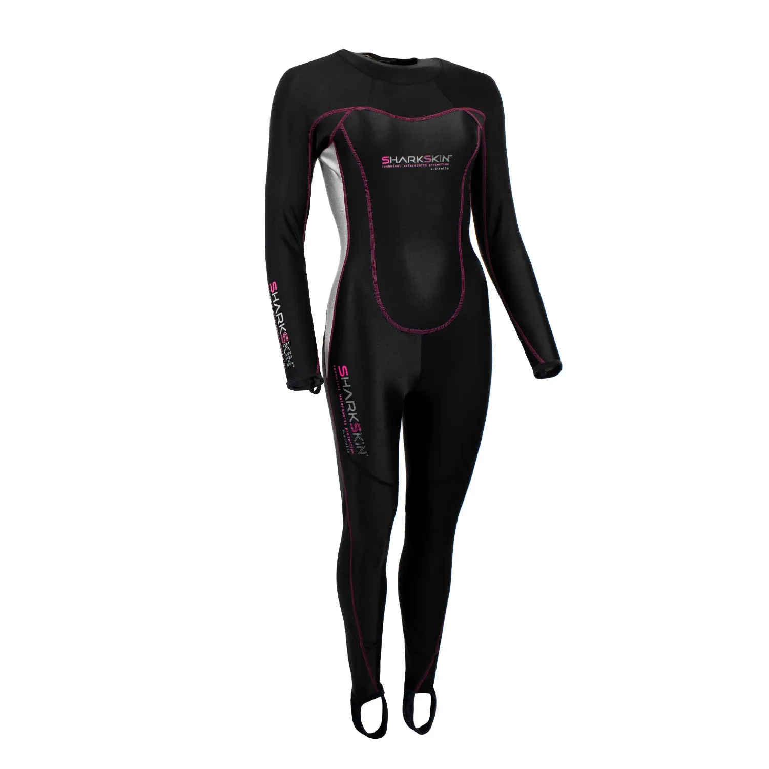 Sharkskin Chillproof Rear Full Zip 1 Piece Suit - Black/ Silver - Women